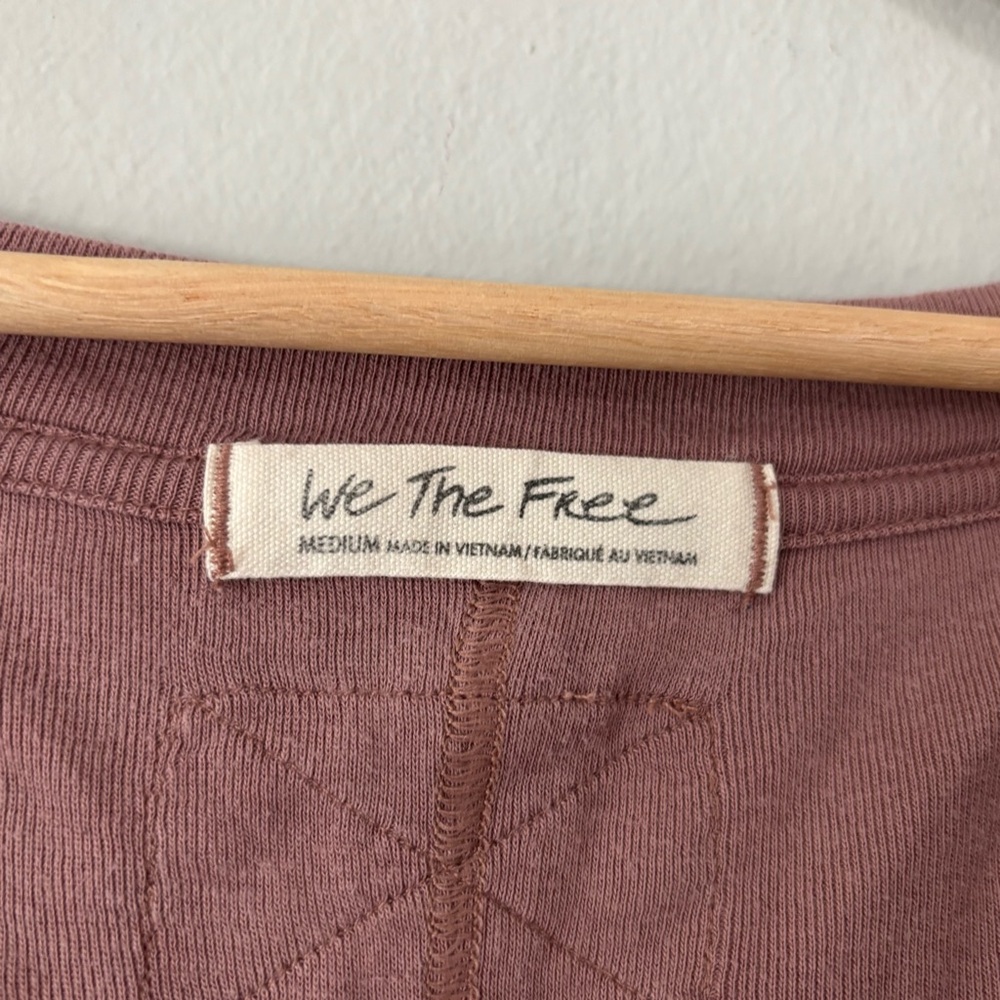 Free People We The Free Mauve Dusty Pink Asymmetrical Tunic Long Sleeve Blouse - Picture 3 of 4